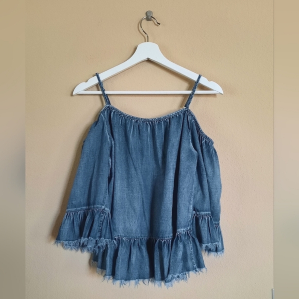 Takara Peasant Bohemian Off Shoulder Embroidered Blouse